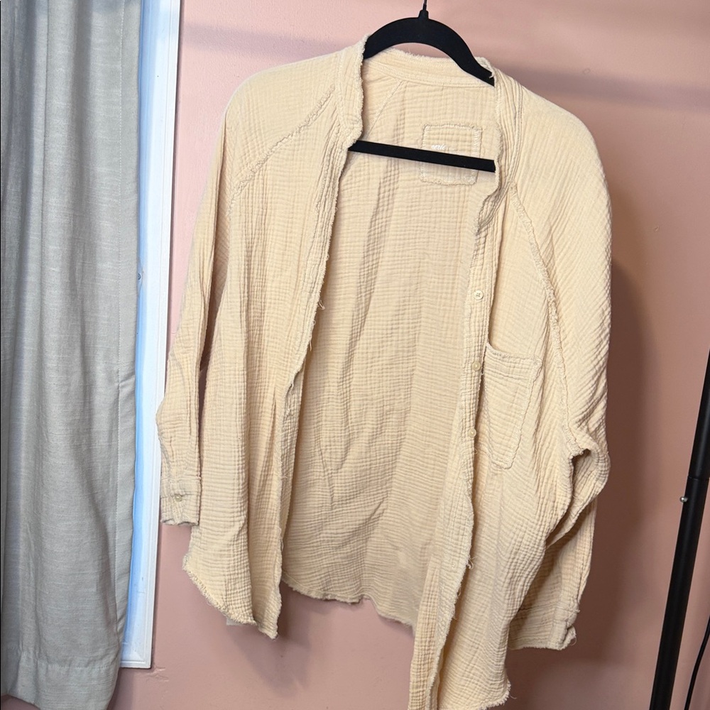 Aerie Cream Textured Top